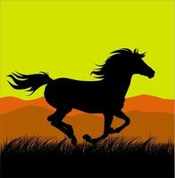 cavallo al tramonto vettore