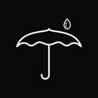 ombrello con icona di goccia d'acqua. stile minimalista, lineare, semplice e monogramma. bianco e nero. adatto per logo, icona, simbolo o segno vettore