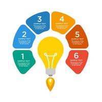 disegno del modello vettoriale infografica lampadina piatta