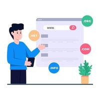 illustrazione di progettazione modificabile del dominio web vettore