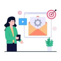 perfetta illustrazione del design dell'impostazione e-mail vettore