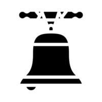icona del glifo della campana della chiesa illustrazione vettoriale nera