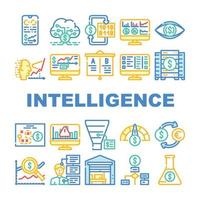 le icone della tecnologia di business intelligence impostano il vettore