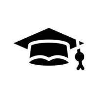 illustrazione vettoriale dell'icona del glifo del cappuccio di laurea dello studente