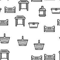 accessori in plastica vector seamless pattern