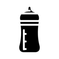 illustrazione vettoriale dell'icona del glifo della bottiglia di plastica per l'alimentazione del bambino