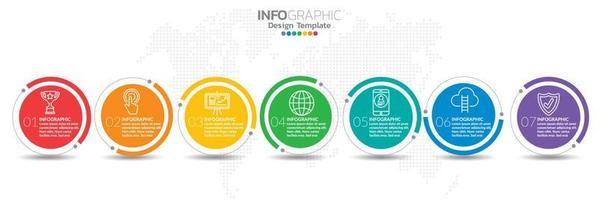 modello di progettazione infografica con 6 opzioni di colore. vettore