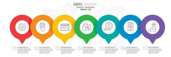 modello di progettazione infografica con 6 opzioni di colore. vettore