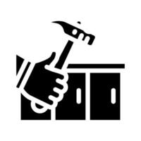 illustrazione vettoriale dell'icona del glifo di riparazione del piano di lavoro della cucina