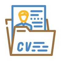 profilo personale cv icona colore illustrazione vettoriale