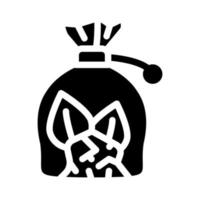 illustrazione vettoriale dell'icona del glifo del sacchetto delle streghe piatta