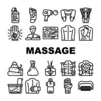 accessori per massaggi e icone di trattamento impostano il vettore