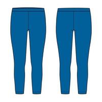 leggings moda tecnica disegno piatto illustrazione vettoriale modello di colore blu