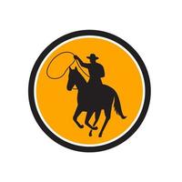 cerchio di cordata della squadra di cowboy del rodeo vettore