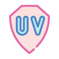 illustrazione vettoriale dell'icona del colore della protezione UV ultravioletta