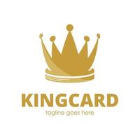 modello di progettazione del logo della carta del re con l'icona della corona, semplice e unico. perfetto per affari, dispositivi mobili, cion, app, ecc. vettore