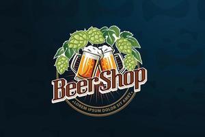 logo del negozio di birra o vettore di etichetta