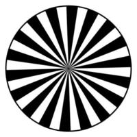 forma geometrica circolare radiale in bianco e nero. effetto raggiera vettore