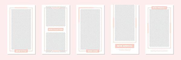 design minimalista rosa pastello per storie sui social media vettore