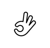 modello di progettazione del logo di vettore dell'icona della mano ok
