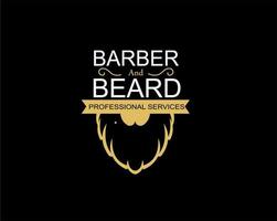 design del logo del barbiere con immagine della barba vettore
