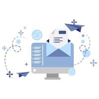 e-mail e illustrazione dello schermo del computer vettore