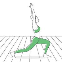 pose yoga, meditazione yoga, giovane donna che fa esercizi di yoga e fitness. uno stile di vita sano. illustrazione vettoriale