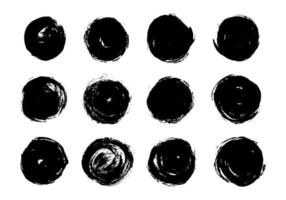 grunge circles.grunge forme rotonde. elementi di design artistico sporchi, cornici per testo. illustrazione vettoriale. vettore