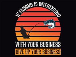 file di design per t-shirt da pesca vettore