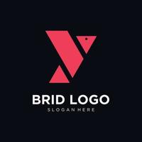 lettera iniziale y con design del logo dell'uccello. vettore