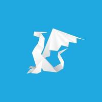 un'immagine del logo del drago origami in colore bianco su sfondo blu