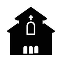 icona di stile solido edificio della chiesa, religione cristiana. disegni vettoriali adatti per siti Web, applicazioni, app.