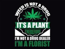 file di design per t-shirt di cannabis vettore