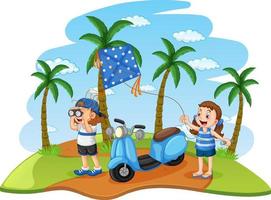 vacanza on the road al mare vettore