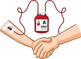 donare sangue umano su sfondo bianco vettore