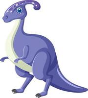simpatico cartone animato di dinosauro parasaurolofo vettore