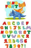 alfabeto inglese az con personaggi dei cartoni animati di dinosauri vettore