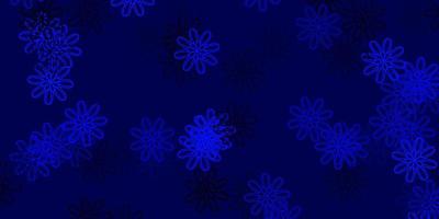 struttura di doodle di vettore blu chiaro con fiori.