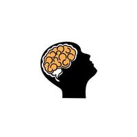 concetto di attività cerebrale.idea creativa, mente, logo di pensiero non standard. vettore