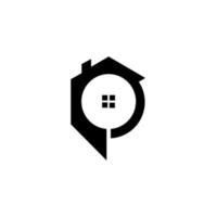 icona immobiliare. logo dell'icona immobiliare astratta creativa e modello di biglietto da visita. vettore
