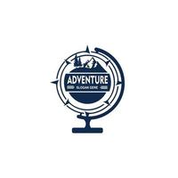 modello di progettazione logo bussola, campo avventura all'aperto, college. trekking, design vintage con stampa t-shirt vettore