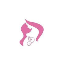 logo donna incinta, icona per la cura della madre, illustrazione vettoriale su sfondo bianco
