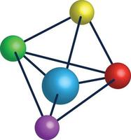 illustrazione vettoriale piatta dell'icona della molecola 3d