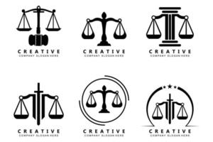 avvocato o giustizia legge logo disegno vettoriale, icona illustrazione vettore
