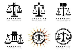 avvocato o giustizia legge logo disegno vettoriale, icona illustrazione vettore