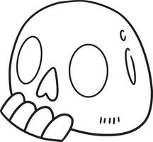 pagina da colorare isolata di halloween del cranio per i bambini vettore