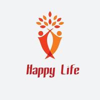 icona di vita felice per il logo del monogramma delle iniziali di affari vettore