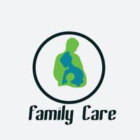 icona di cura della famiglia per il logo del monogramma delle iniziali di affari vettore