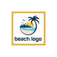icona della spiaggia per il logo del monogramma delle iniziali di affari vettore