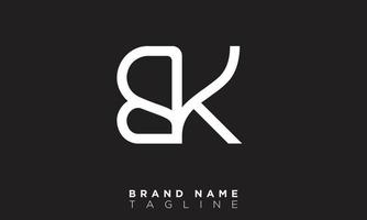 bk alfabeto lettere iniziali monogramma logo kb, b e k vettore